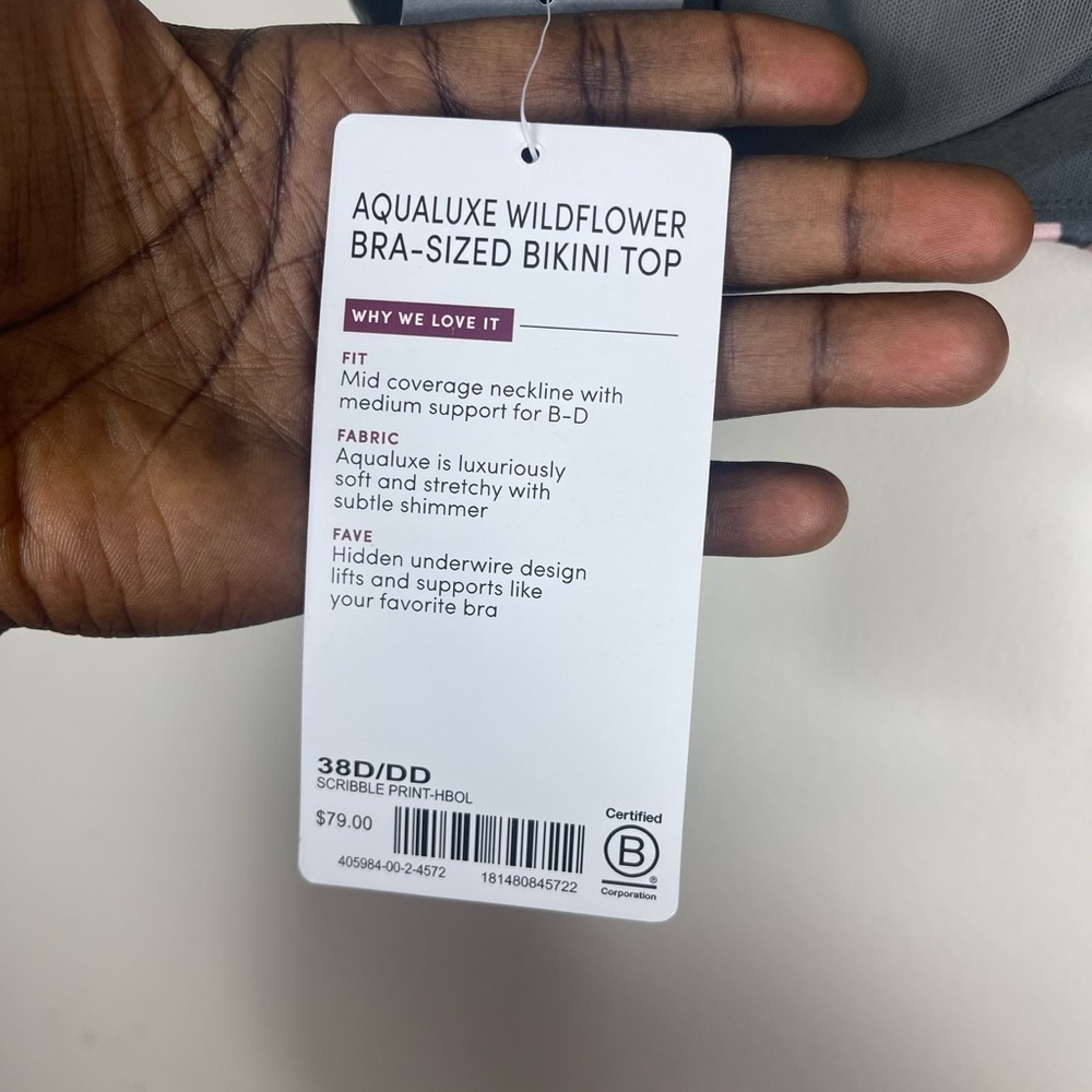 Athleta Aqualuxe Wildflower Bra Sized Bikini Top - Picture 6 of 6